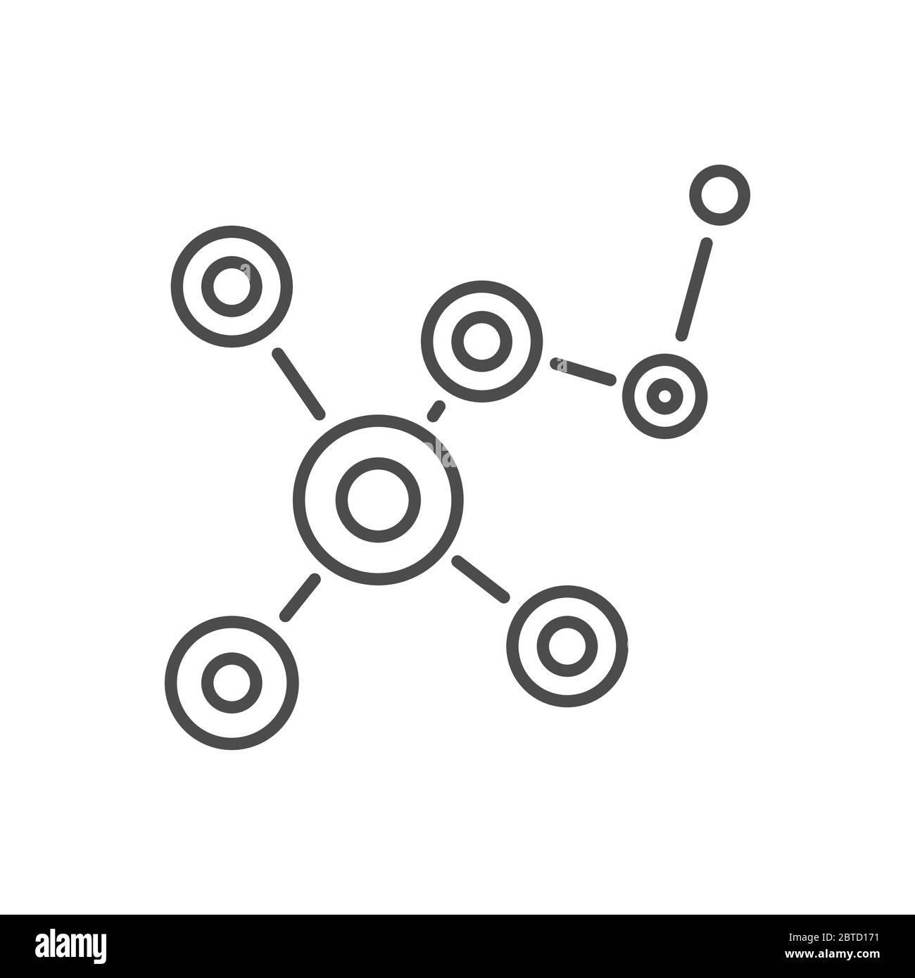 Icona della linea sottile del vettore correlato alla molecola. Illustrazione Vettoriale