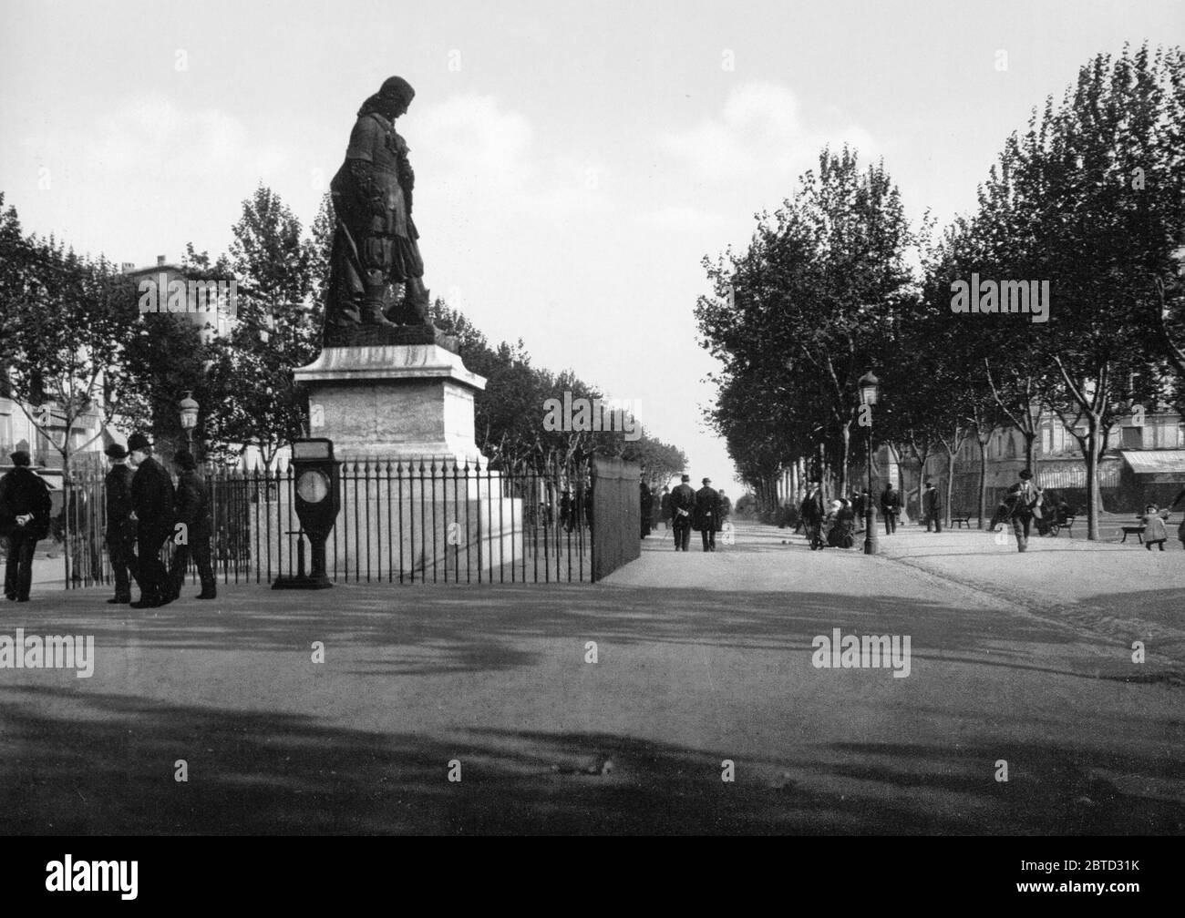 Statua Paul Riquet e di Allées, Béziers, Francia ca. 1890-1900 Foto Stock