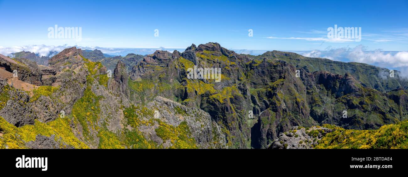 Panorama montano di Pico do Arieiro, Madeira, Portogallo Foto Stock