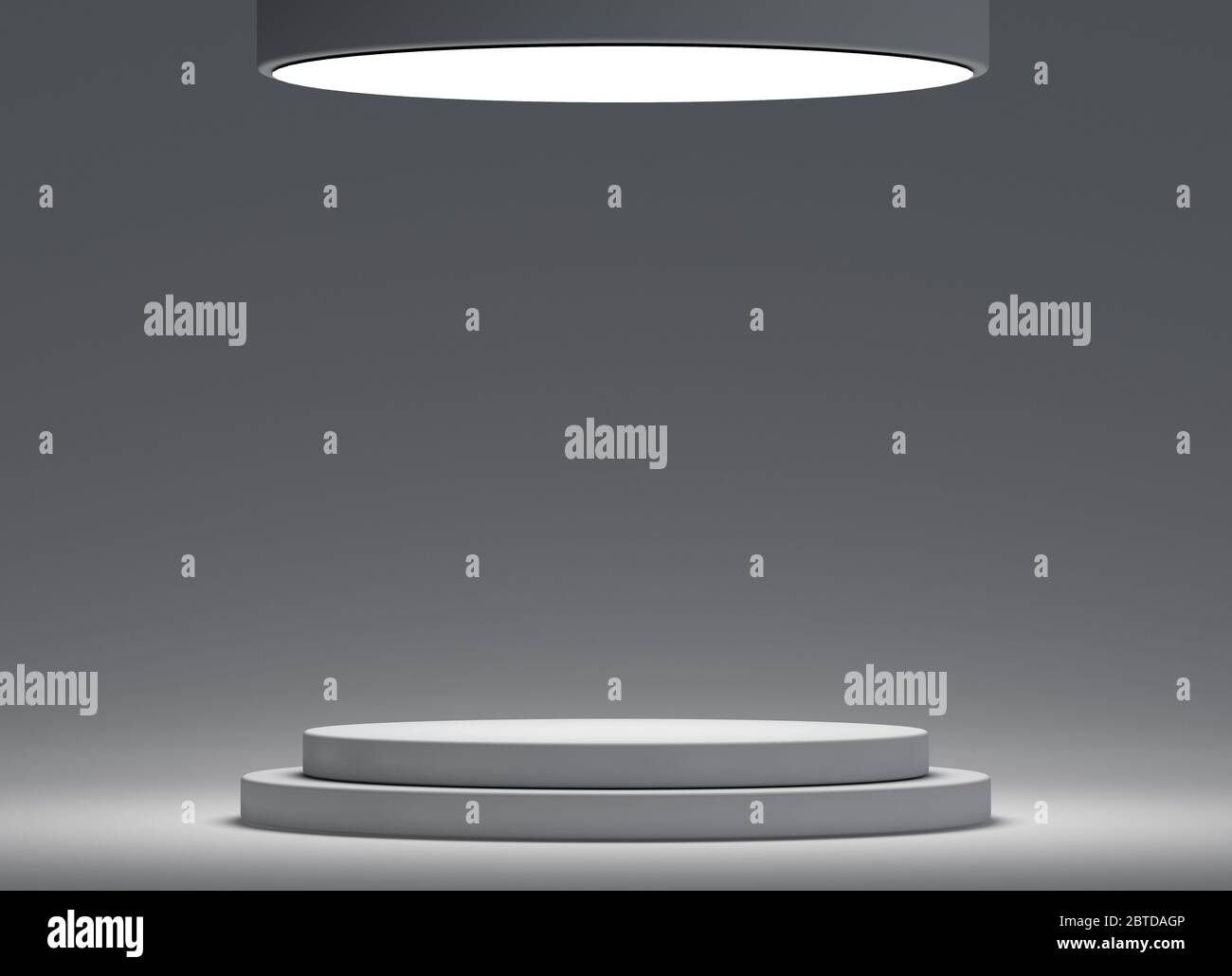 Piedistallo geometrico o cilindrico podio minimo sfondo studio per il prodotto show. rendering 3d Foto Stock