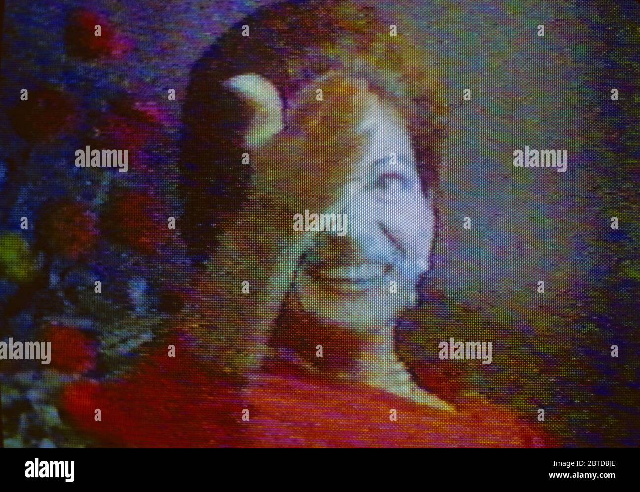 Schermo TV, anni '80 Foto Stock