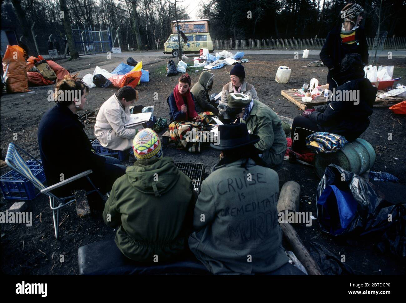 Greenham campo comune della Pace, 1982 Foto Stock