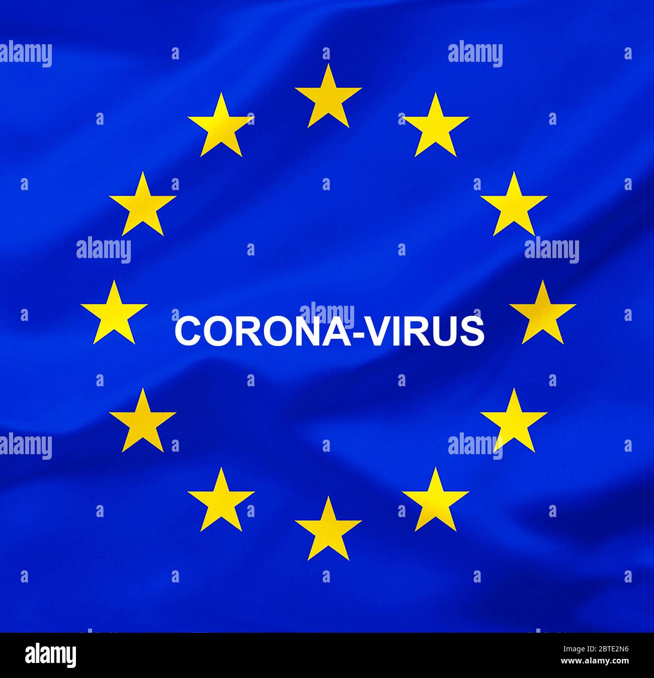 Scritta EU Bandiera Coronavirus, Europa Foto Stock