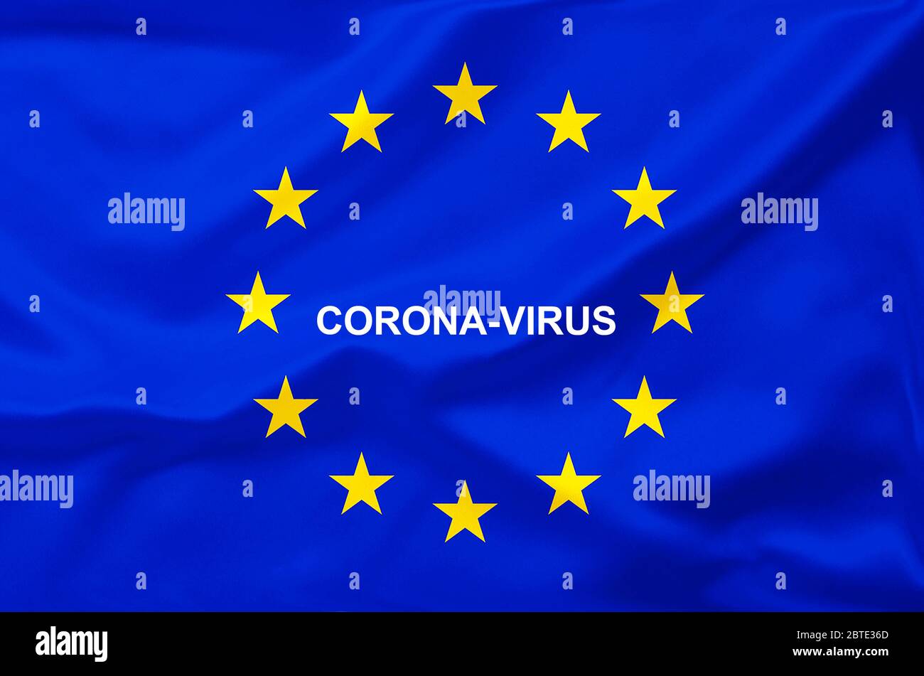 Scritta EU Bandiera Coronavirus, Europa Foto Stock