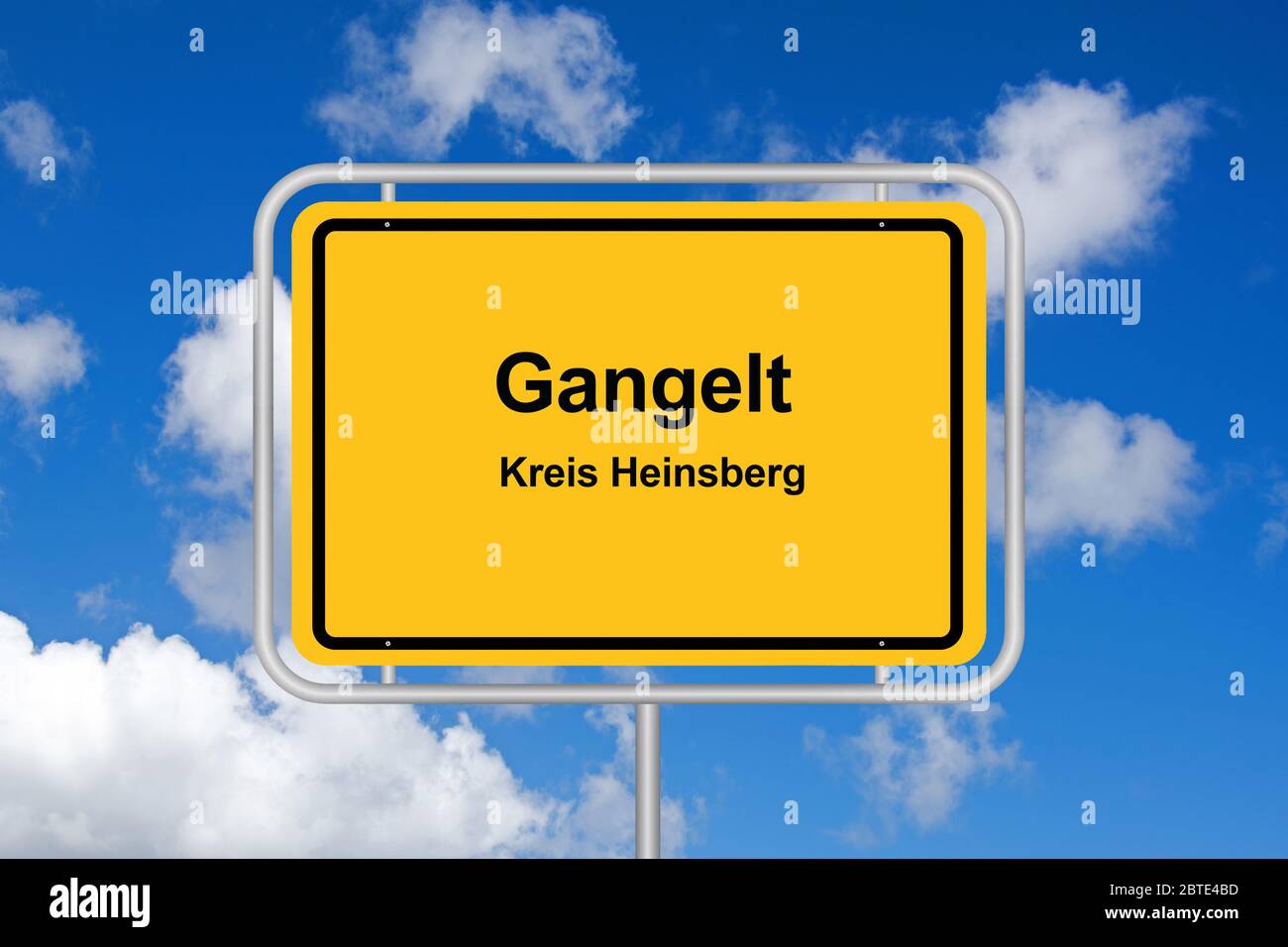 Segno della città di Gangelt, quartiere Heinsberg, centro di Corona, Germania Foto Stock