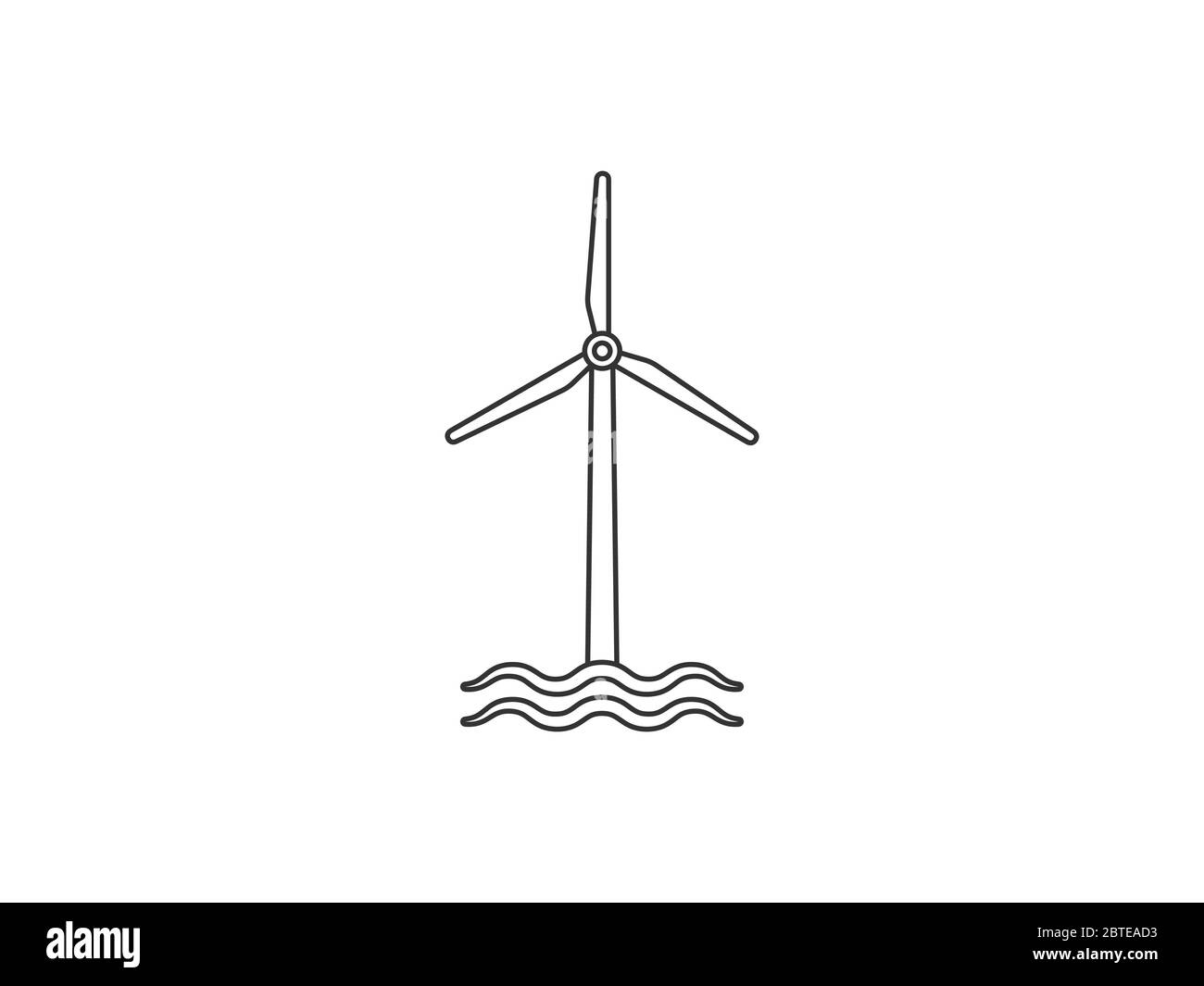 Energia eolica, icona turbina eolica. Illustrazione vettoriale, design piatto. Illustrazione Vettoriale