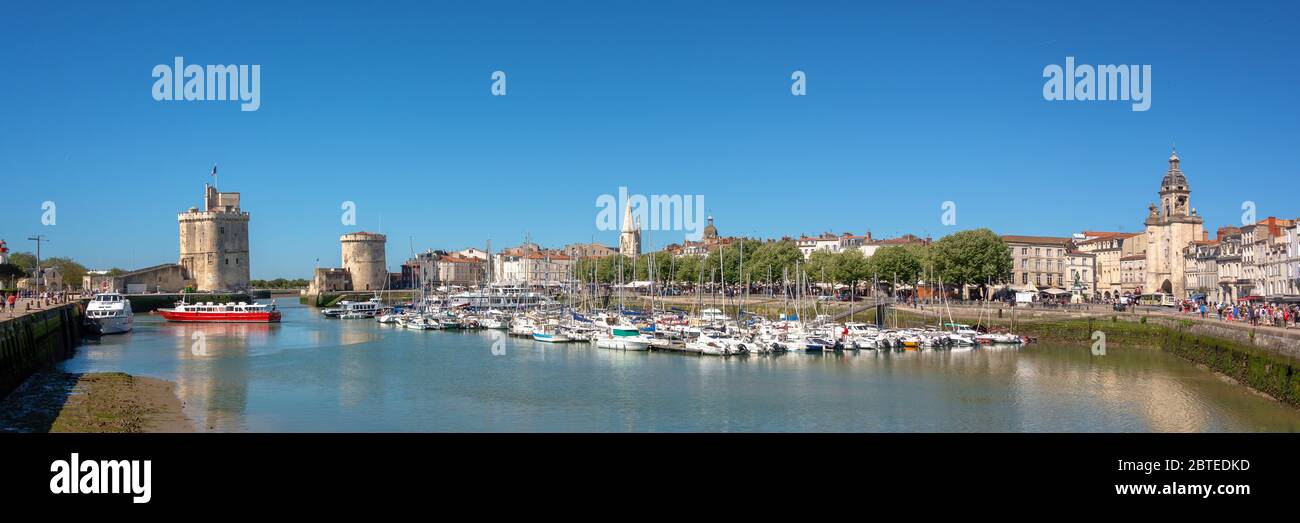 Panorama del porto vecchio di la Rochelle, Francia Foto Stock