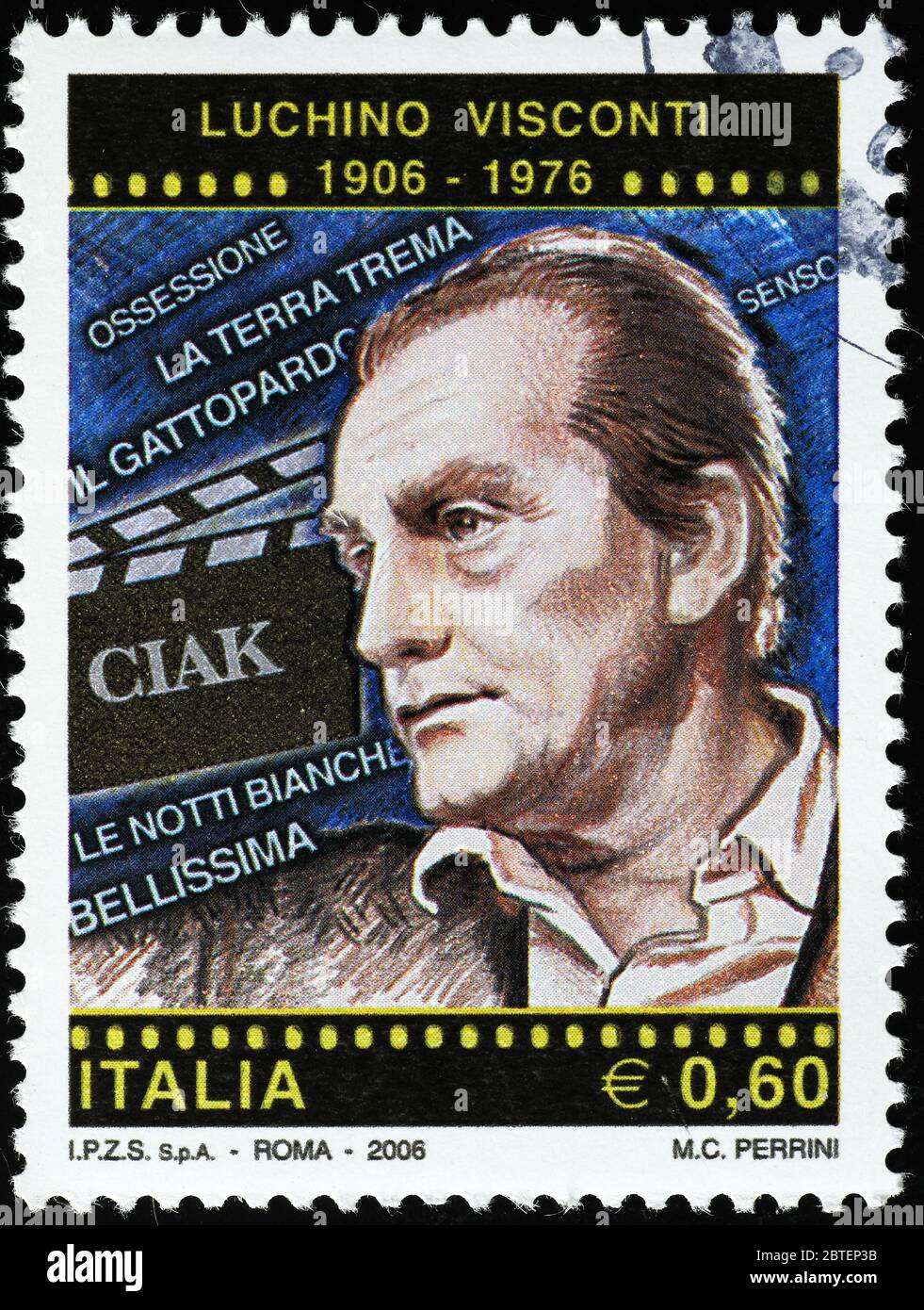 Il regista italiano Luchino Visconti è in francobollo Foto Stock