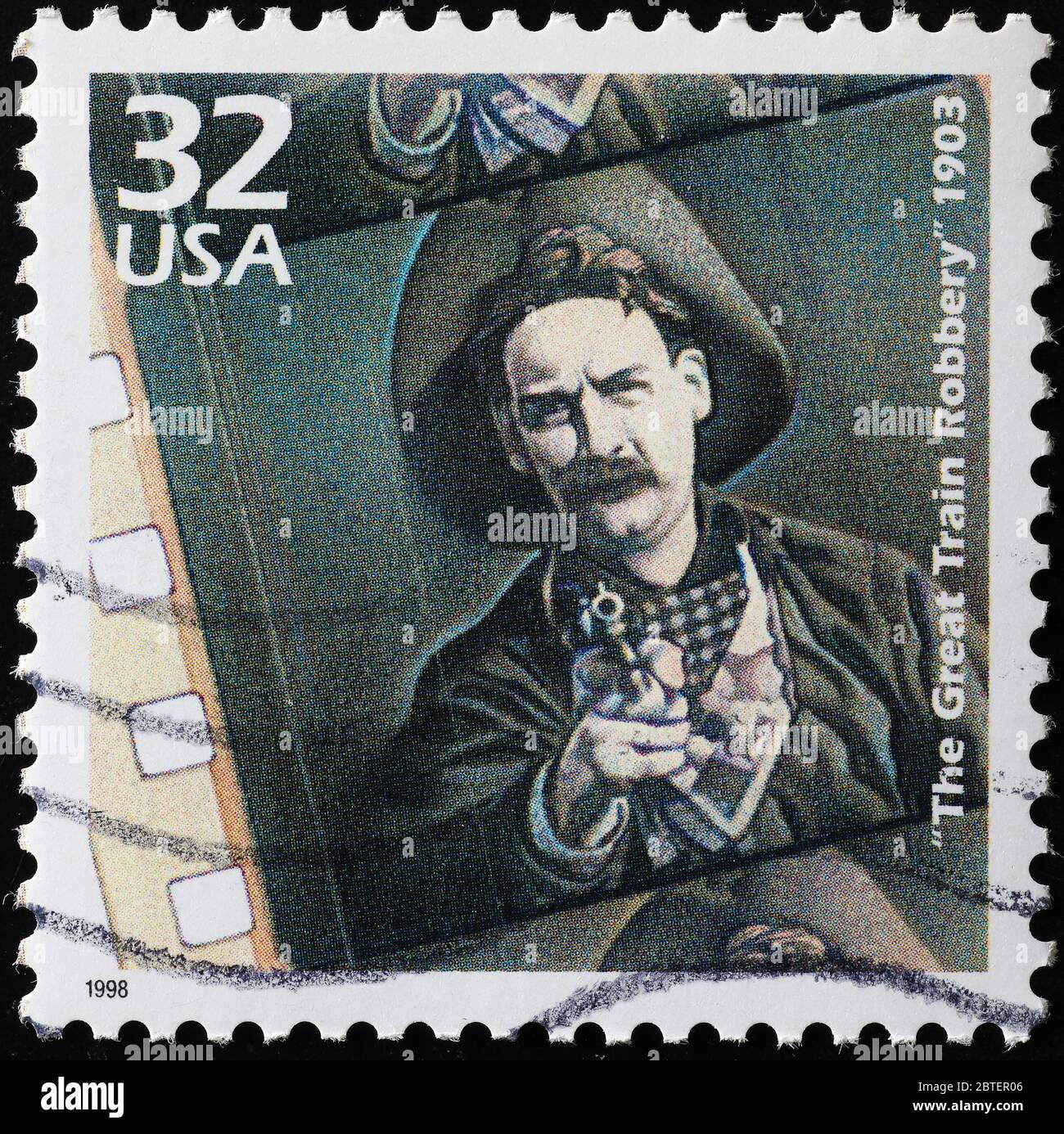 Film la grande rapina del treno del 1903 celebrata sul francobollo americano Foto Stock