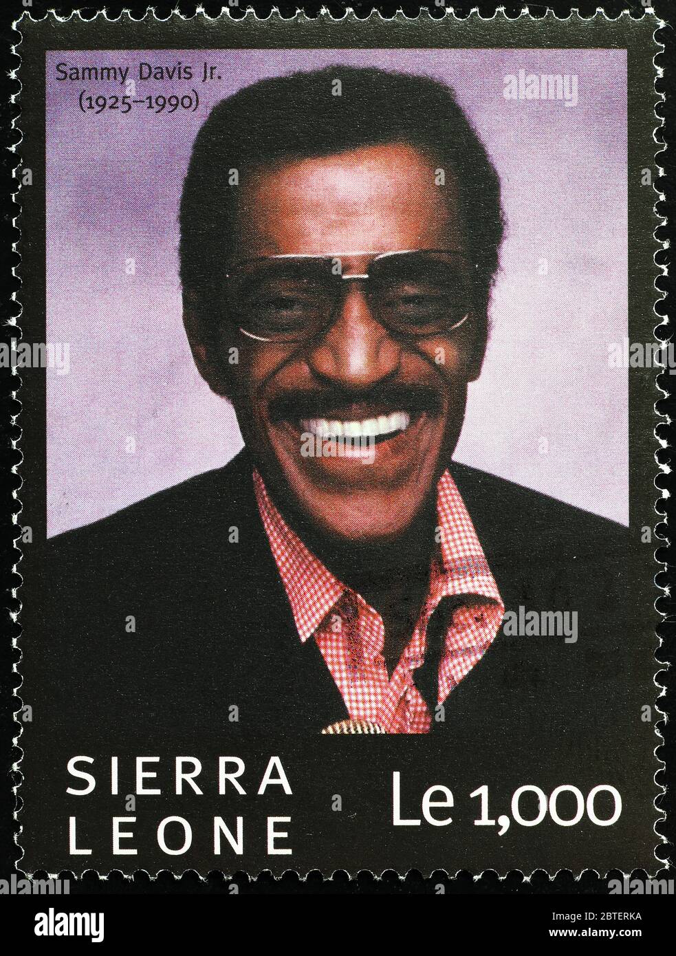 Ritratto di Sammy Davis Jr. Su francobollo Foto Stock