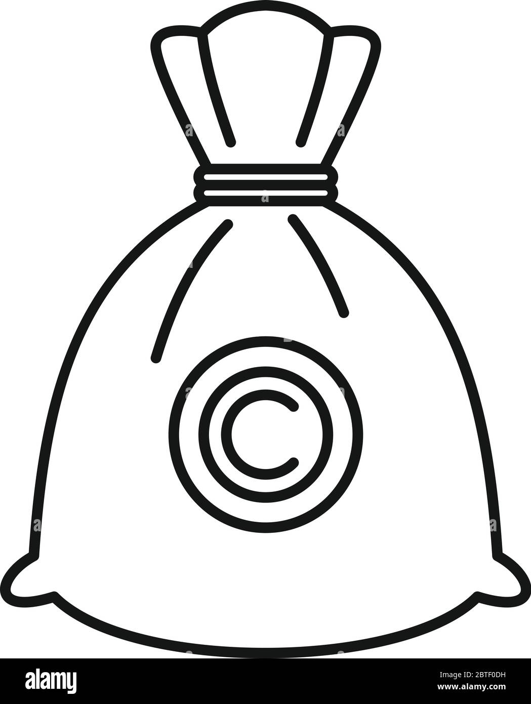 Icona borsa di denaro aziendale. Profilo società money bag vettore icona per web design isolato su sfondo bianco Illustrazione Vettoriale