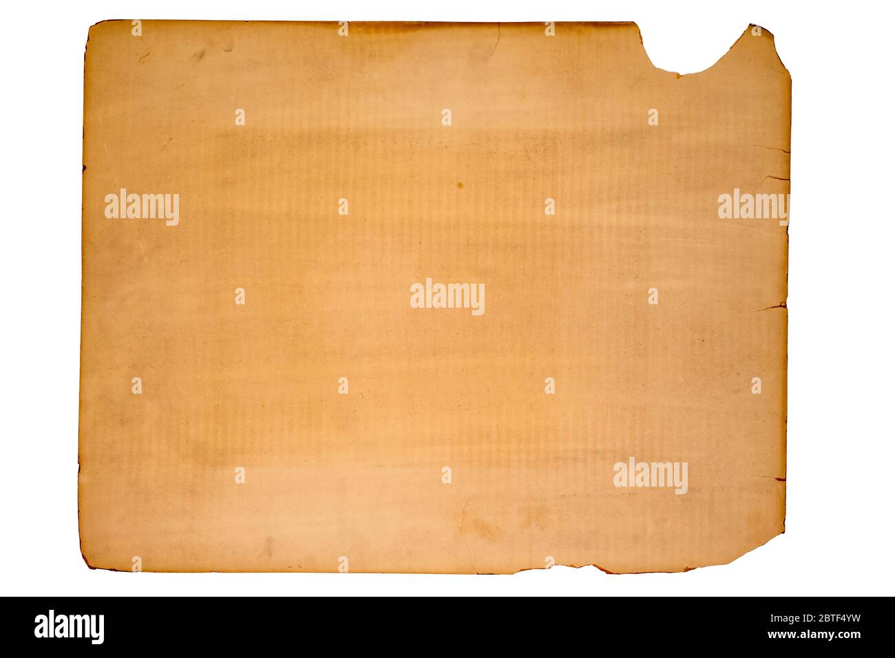 Lato inverso di una vecchia stampa isolata su bianco con percorso di ritaglio A TUTTI i formati. Foto Stock