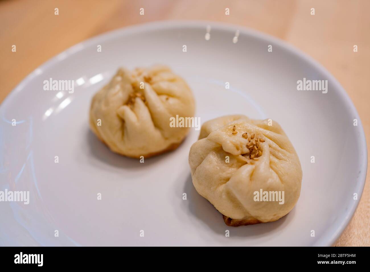 Primo piano della Shui Jian Bao fatta in casa a Las Vegas, Nevada Foto Stock