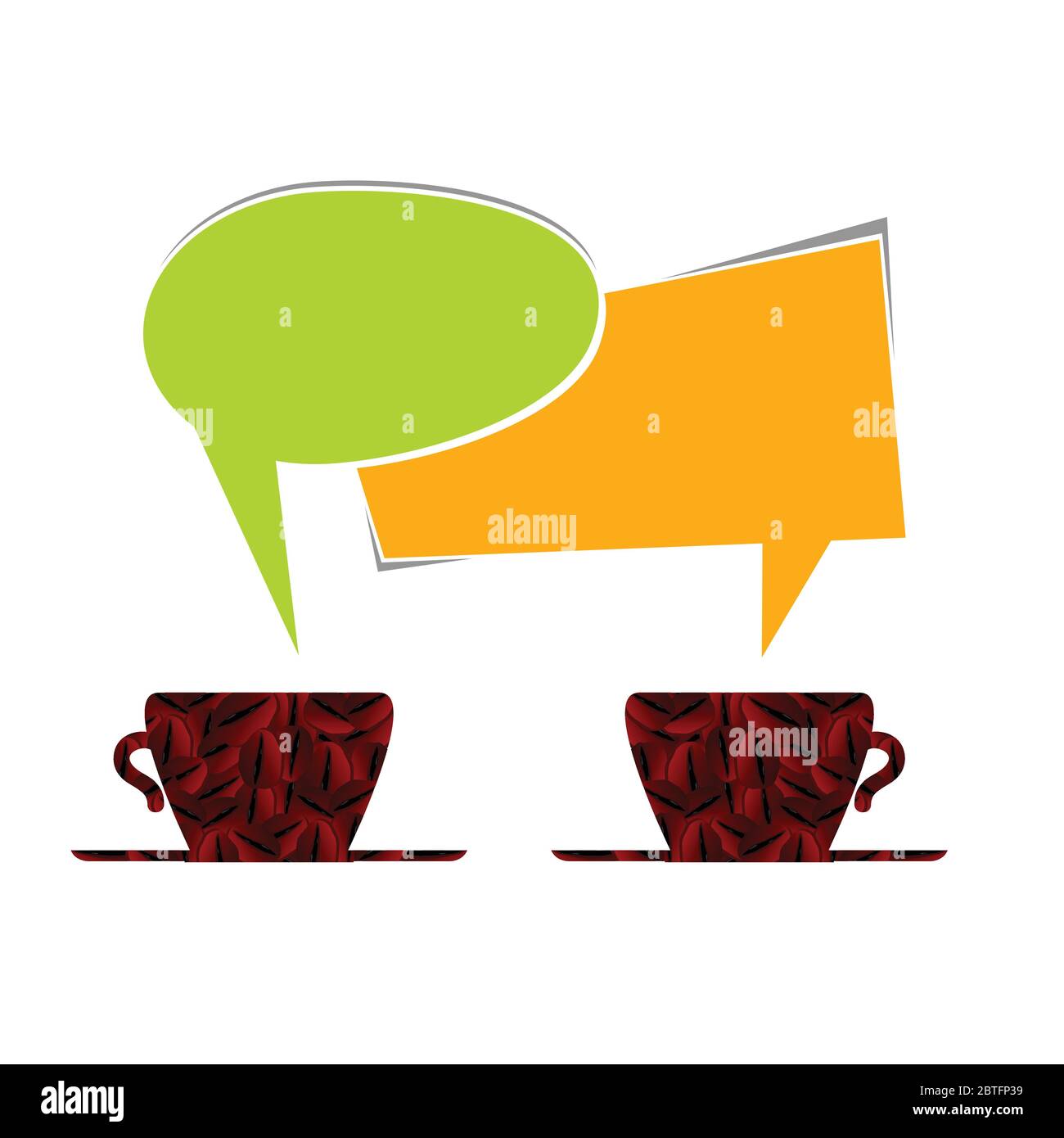 tazza di caffè con messaggio su sfondo bianco Illustrazione Vettoriale