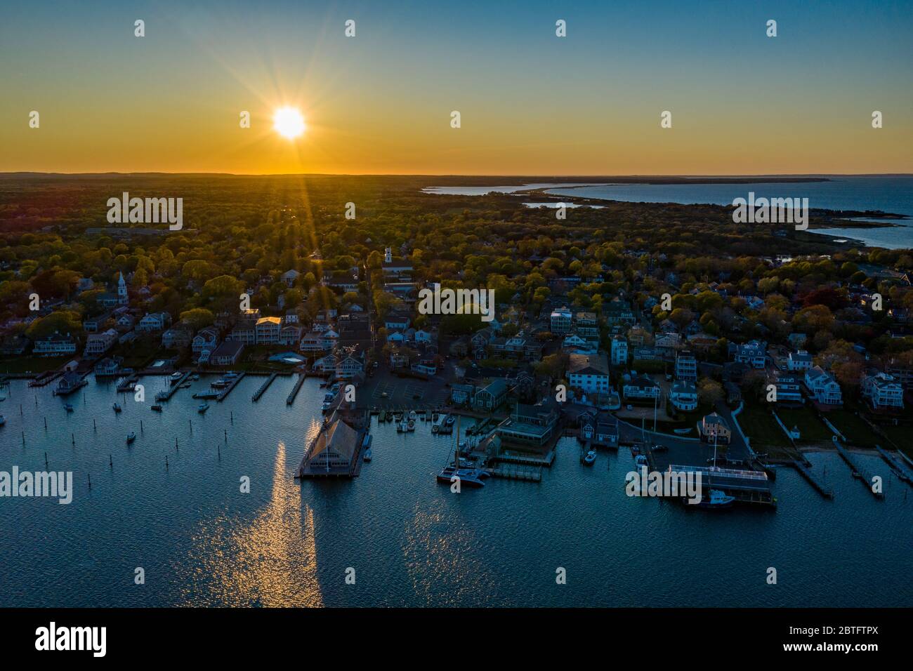 Tramonto a fine maggio su edgartown, Vigneto di Martha's. Foto Stock