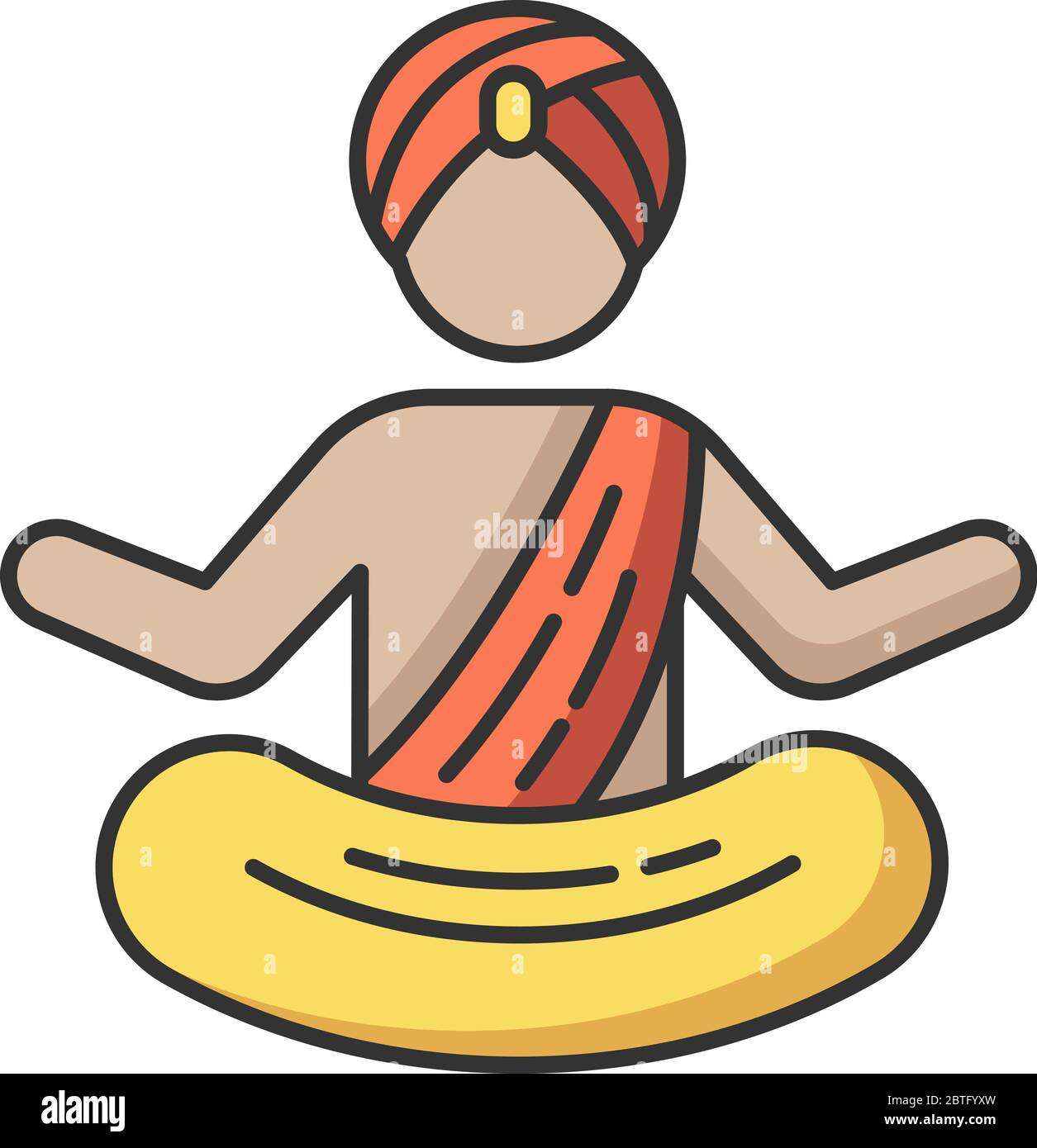 Icona colore RGB Yogi in turban Illustrazione Vettoriale