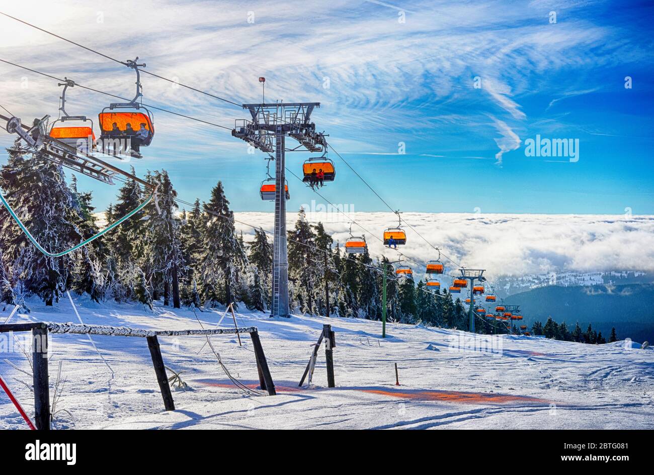 Sport invernale Skiressort Foto Stock