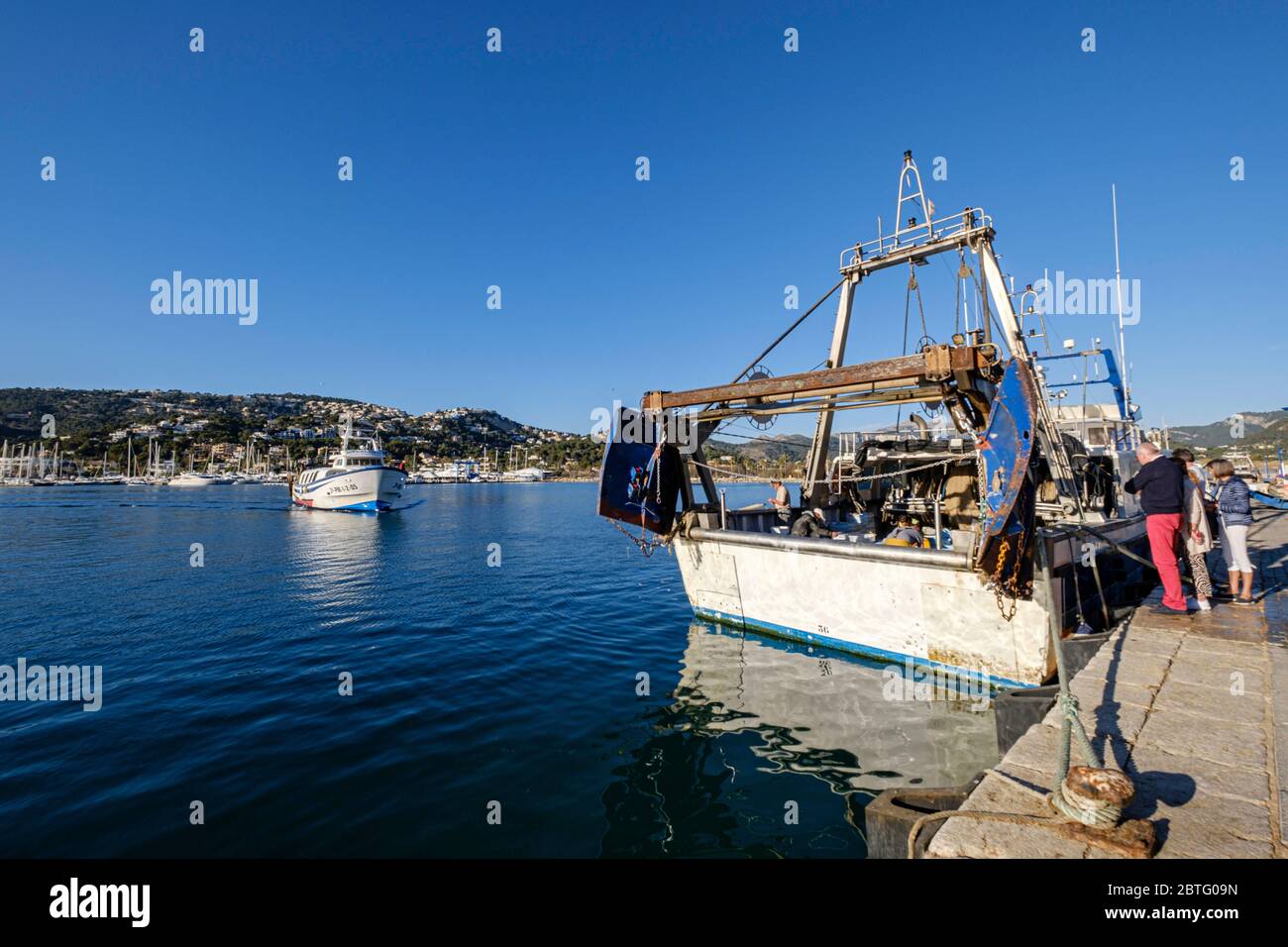 pesca de arrastre o pesca de bou, Andratx, Mallorca, Isole Baleari, Spagna. Foto Stock