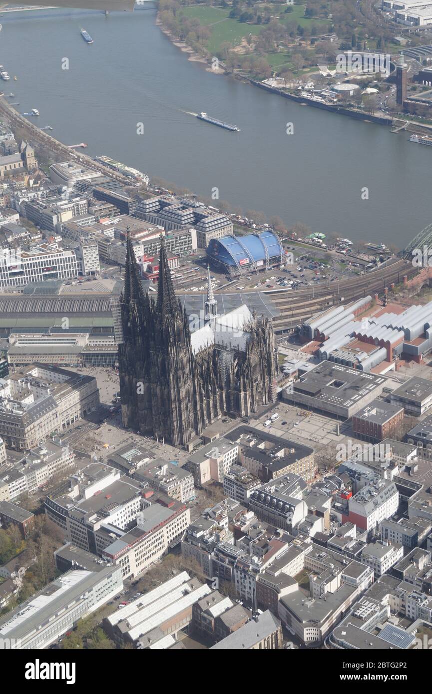 Luftbild vom Kölner vista aerea del Duomo Foto Stock