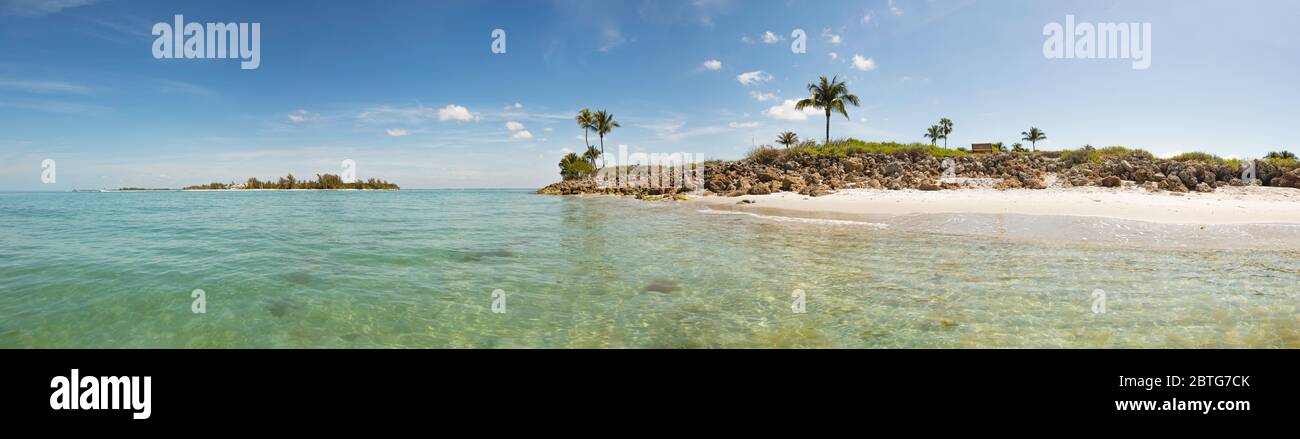 Costa Caya Sud e Isola Captiva Nord, panorama, Florida, Stati Uniti Foto Stock
