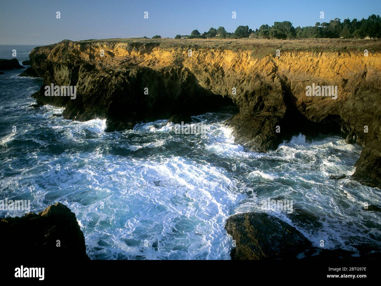 Promontori costieri, Russian Gulch state Park, California Foto Stock
