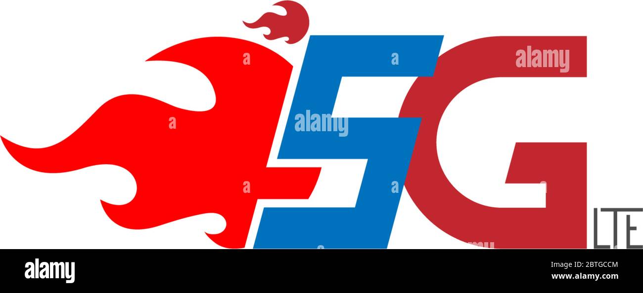 Illustrazione dell'icona del logo 5G LTE Illustrazione Vettoriale