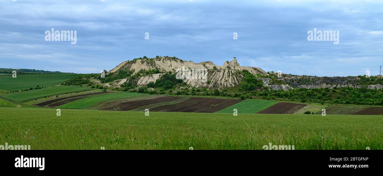 Cava di calcare in Moldavia, Europa orientale Foto Stock