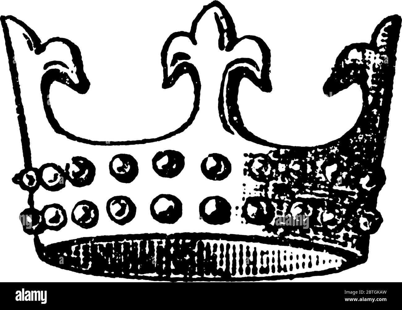 Enrico i arricchì la corona circolare di gemme. E sul suo grande sigillo i trifolii della corona del padre assumono una forma simile a quella dei fleurs-d Illustrazione Vettoriale