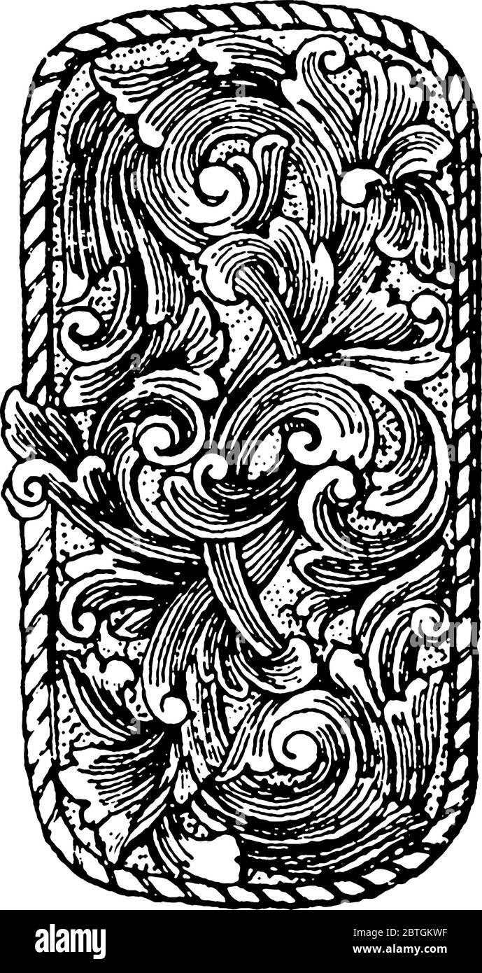 Questo moderno vasetto di tabacco è realizzato a mano con design norvegese, disegno di linea vintage o illustrazione dell'incisione. Illustrazione Vettoriale