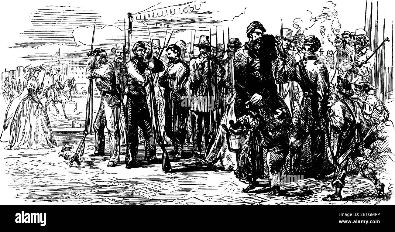 Il vecchio Forte Norfolk, costruito dal governo federale, ma alterato e rafforzato dai Confederati, mostra luoghi di guerre civili in esso, linea vintage drawi Illustrazione Vettoriale