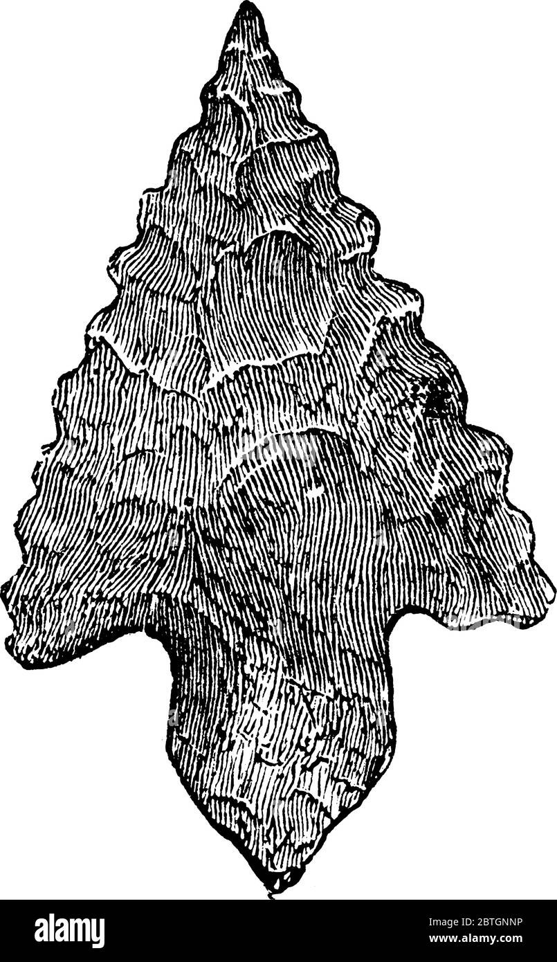 Una rappresentazione tipica di una reliquia di pietra antica della guerra del Norse, disegno di linea d'epoca o illustrazione di incisione. Illustrazione Vettoriale