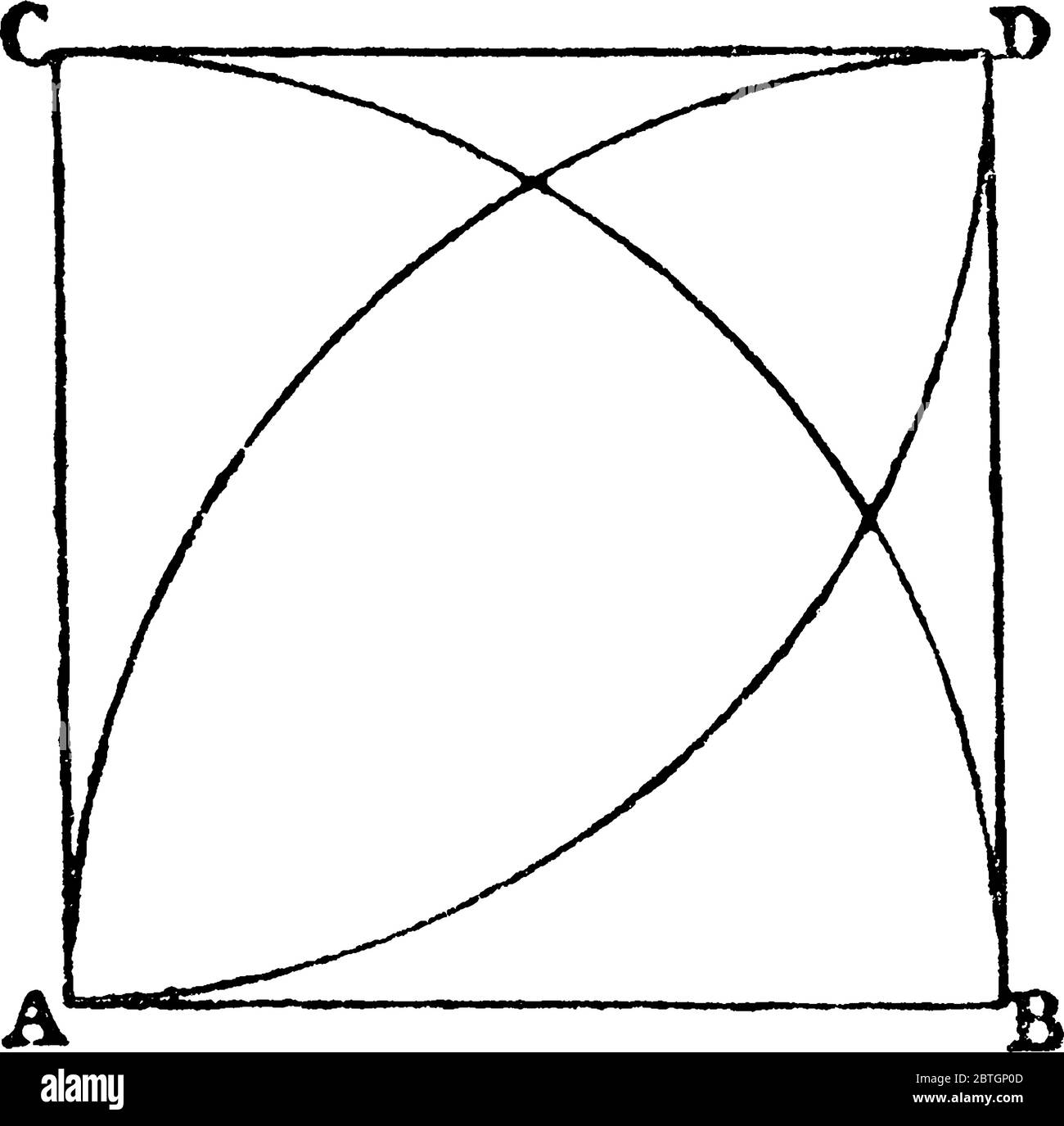 Costruzione del quadrato quando i vertici sono dati., disegno di linea  vintage o illustrazione di incisione Immagine e Vettoriale - Alamy