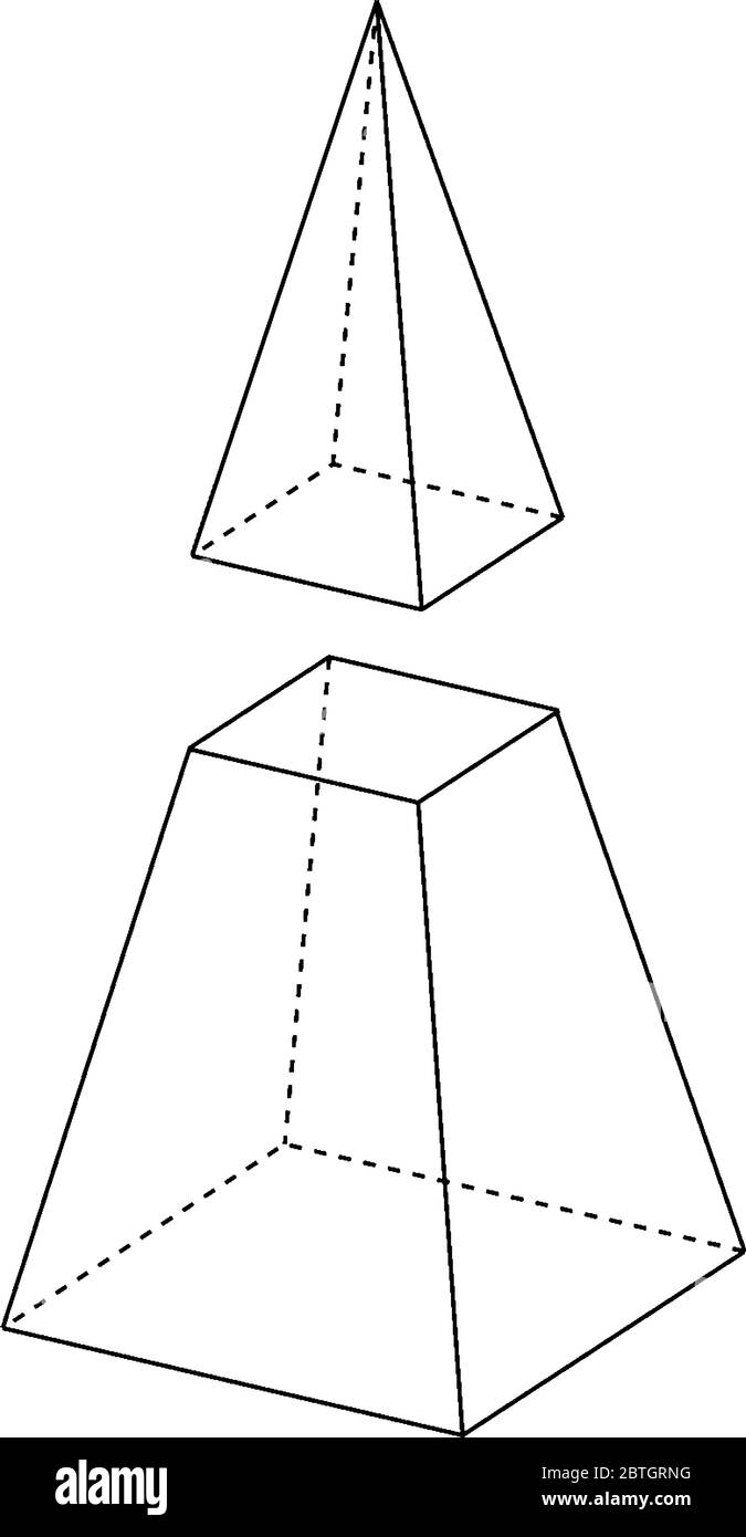 Si tratta di una piramide pentagonale simile a cinque lati uguali, disegno di linee vintage o illustrazione di incisione. Illustrazione Vettoriale