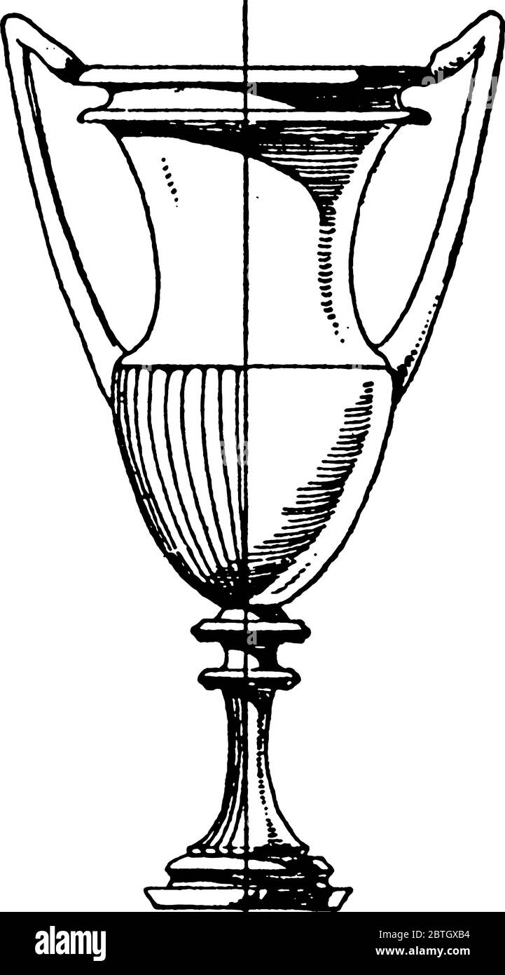 Un vaso antico che veniva utilizzato tipicamente per miscelare acqua e vino, per disegnare linee d'annata o per incidere illustrazioni. Illustrazione Vettoriale