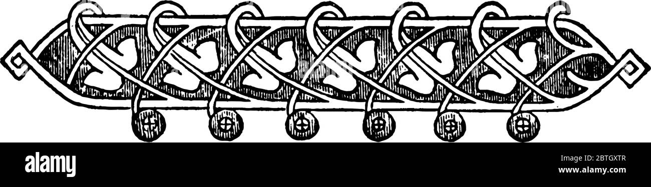 Un divisorio floreale decorativo con trifoglio a quattro foglie, disegni eleganti, avvolti o circondati da un altro motivo elegante. Trifogli di quattro-foglia sono pensato a b Illustrazione Vettoriale