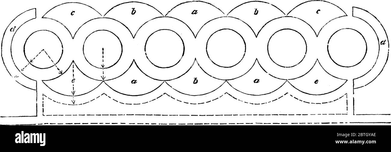 Disegno in cui l'erba è stata cresciuta in terreno inclinato, disegno di linea vintage o illustrazione di incisione. Illustrazione Vettoriale