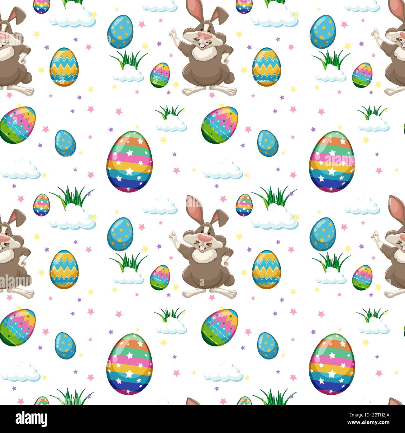 Modello senza cuciture di uovo di pasqua e taglio coniglio illustrazione Illustrazione Vettoriale