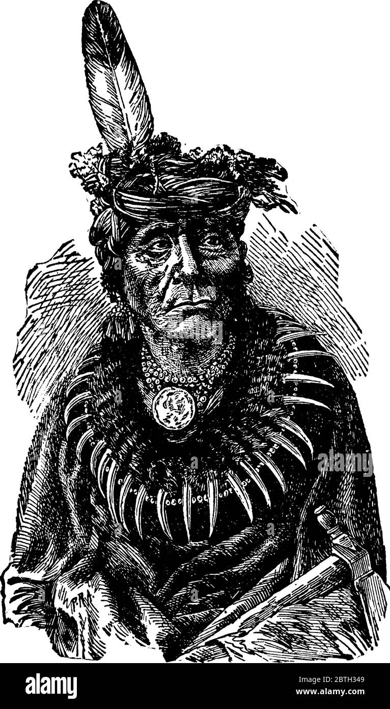 Dakotah, il nome con cui gli indiani Sioux si chiamano; i Sioux sono una Confederazione di diverse tribù che parlano tre dialetti diversi, l Illustrazione Vettoriale