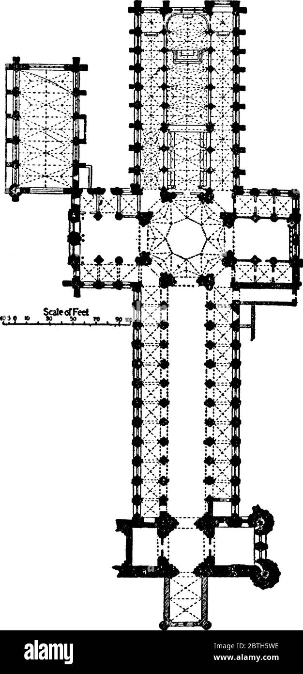 Localmente chiamato come la nave delle Fens, a causa della sua forma prominente che torreggia sopra il paesaggio circostante piatto e acqueo, è la principale churc Illustrazione Vettoriale