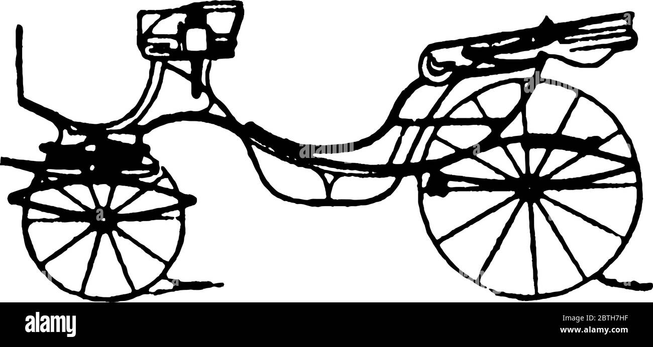 La foto raffigura Victoria, da una carta di stili tardivi di carrozze e slitte alla moda, disegno di linee vintage o illustrazione di incisione. Illustrazione Vettoriale