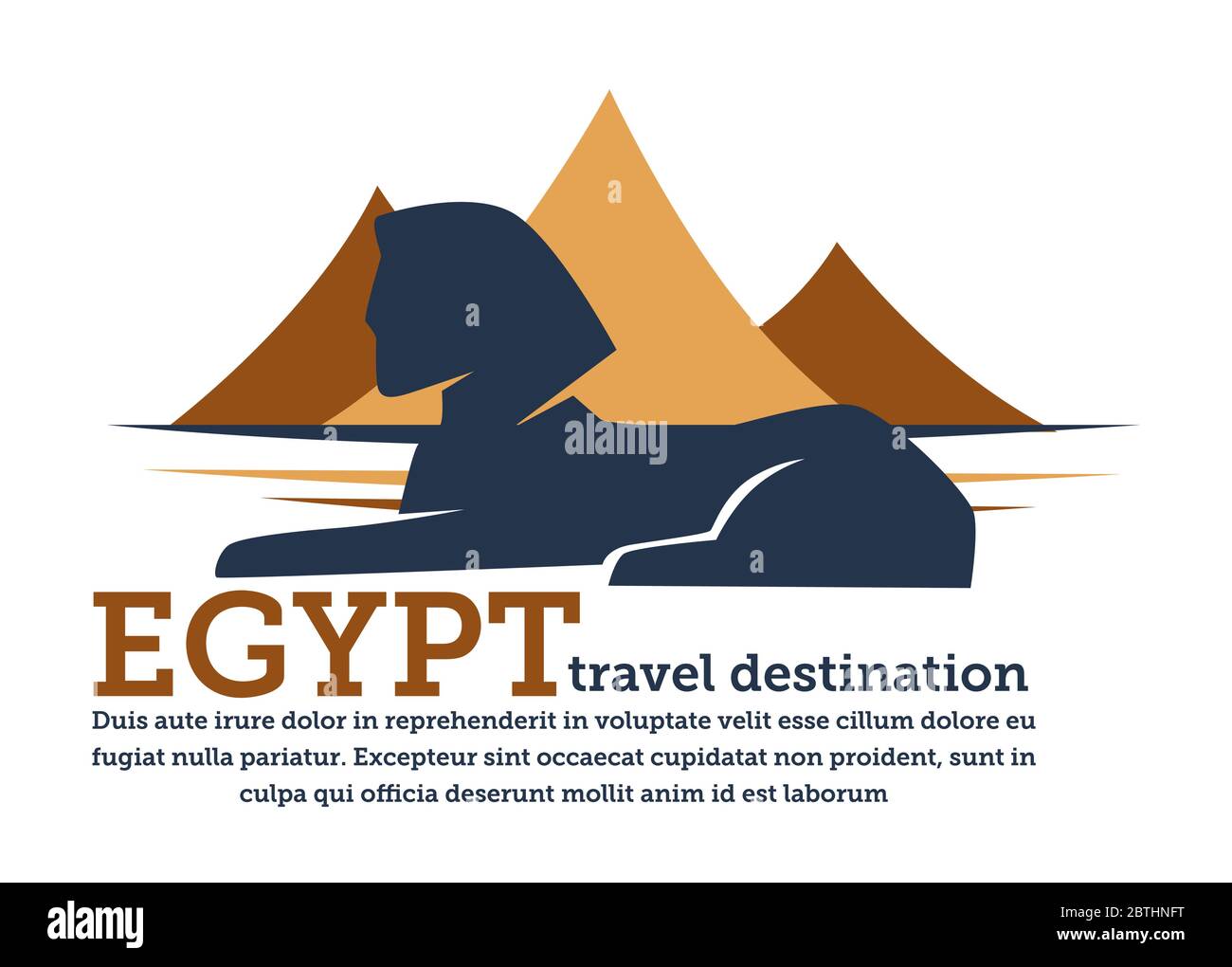 Destinazione di viaggio Egitto, piramidi e bandiera archeologia della sfinge Illustrazione Vettoriale