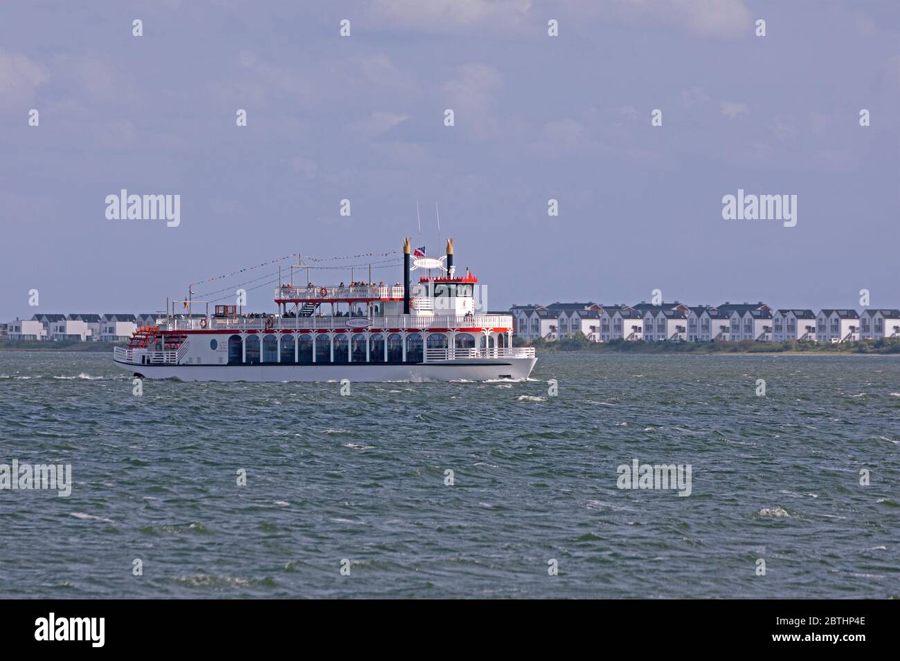 Escursione in barca Schlei Princess passando Olpenitz, Maasholm, Mar Baltico Fiordo Schlei, Schleswig-Holstein, Germania Foto Stock