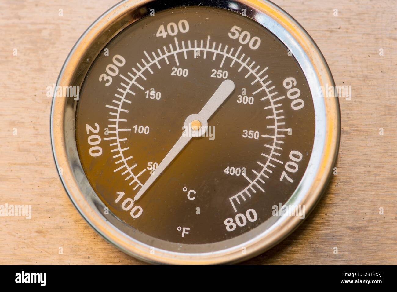 Termometro a griglia con ampia vista in argento Foto Stock