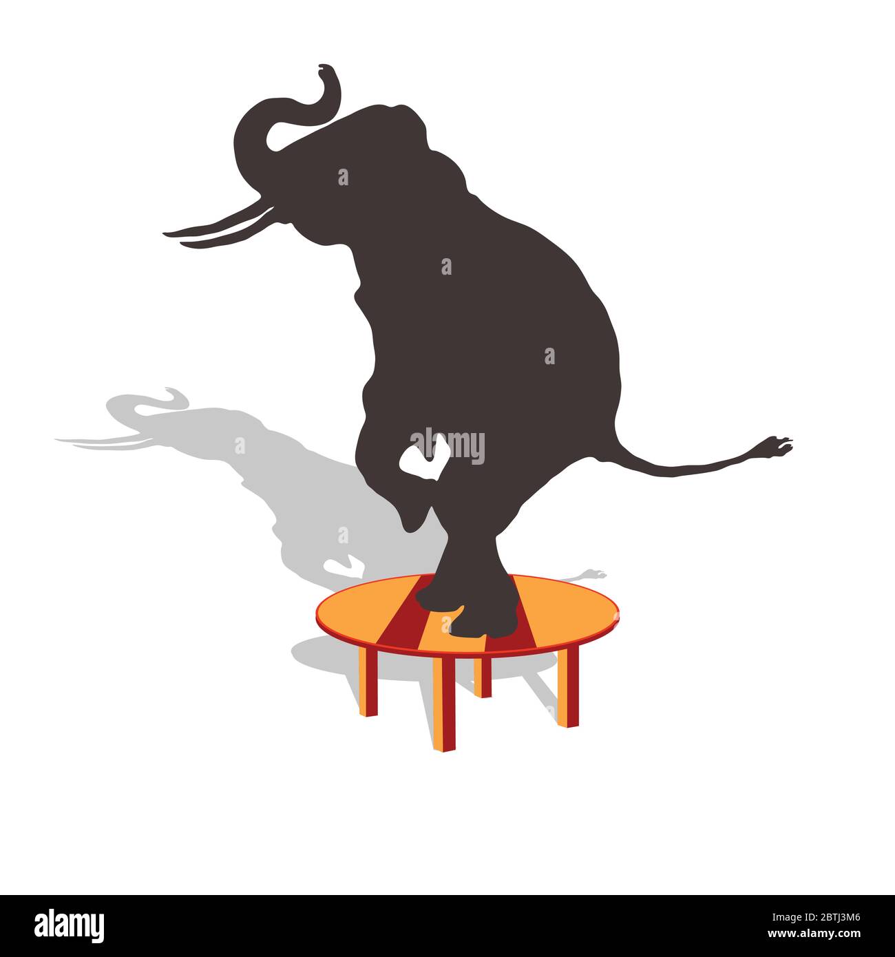 elefante sulla tavola illustrazione vettoriale Illustrazione Vettoriale