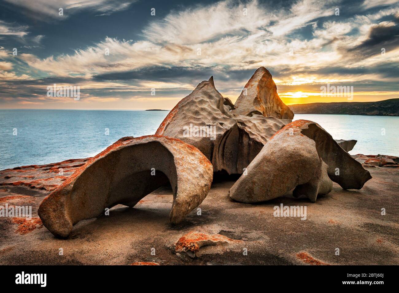 Incredibili rocce notevoli sull'isola di Kangaroo. Foto Stock