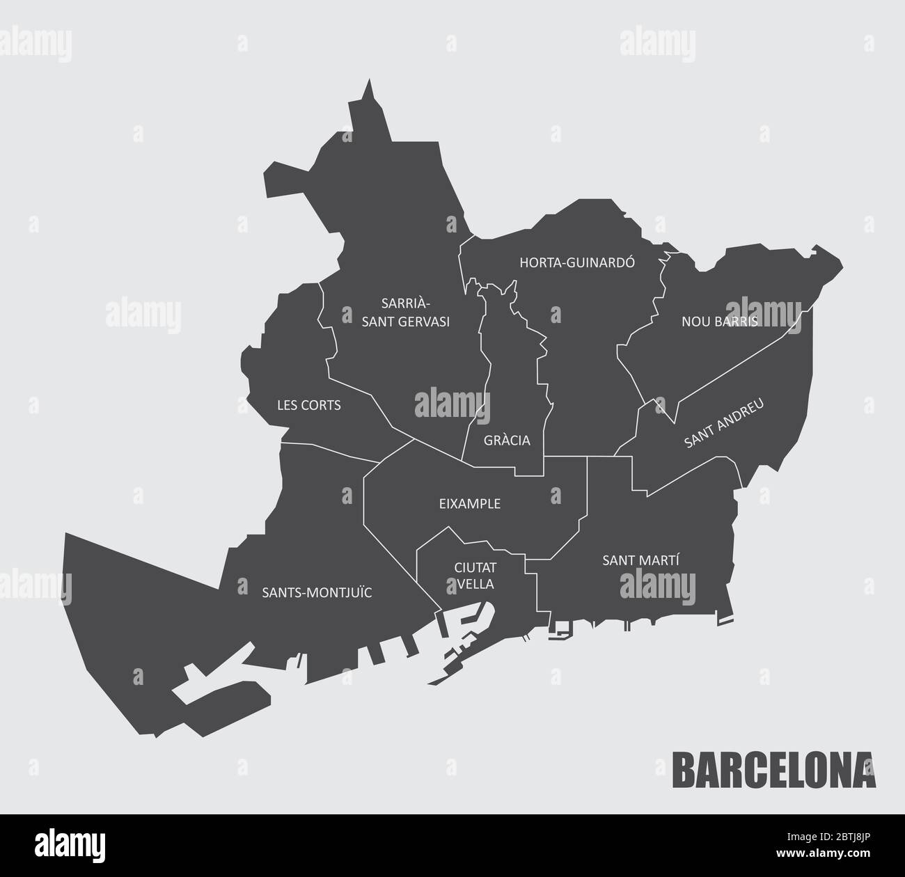 mappa dei quartieri di barcellona