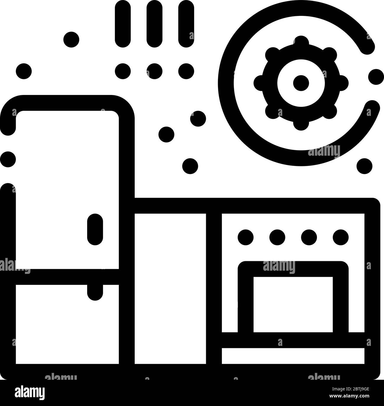 batteri nocivi in cucina icona vettore illustrazione profilo Illustrazione Vettoriale