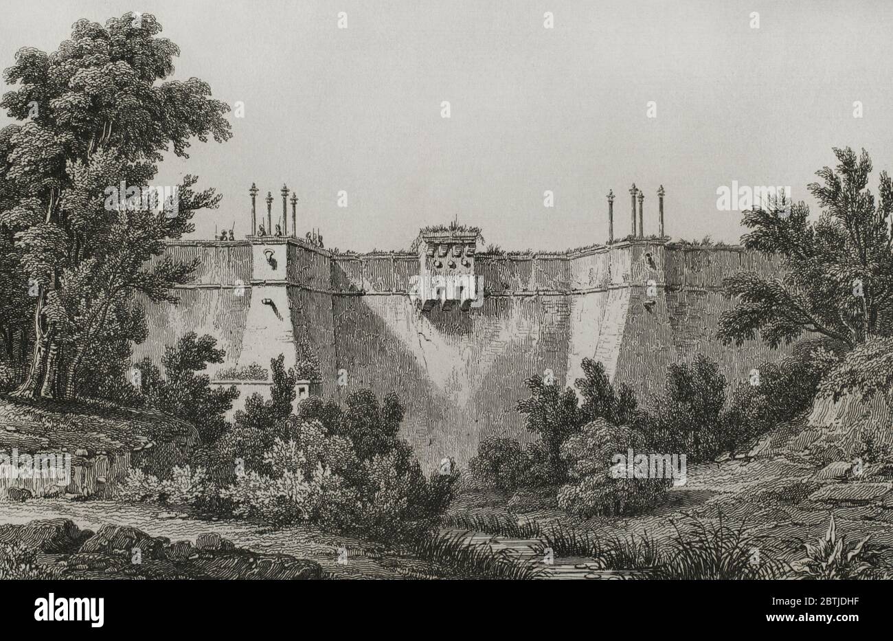 Impero Ottomano. Turchia. Costantinopoli (oggi Istanbul). Fort Bakczekeu (Bahcekoy). Incisione di Lemaitre, Vormser e S. Cholet. Historia de Turquia di Joseph Marie Jouannin (1783-1844) e Jules Van Gaver, 1840. Foto Stock