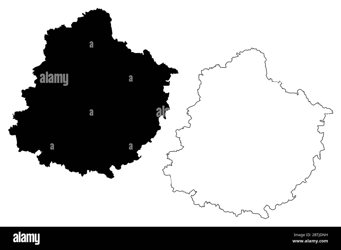 Dipartimento della Sarthe (Francia, Repubblica francese, regione della Loira) mappa vettoriale illustrazione, abbozzare schizzo della mappa della Sarthe Illustrazione Vettoriale