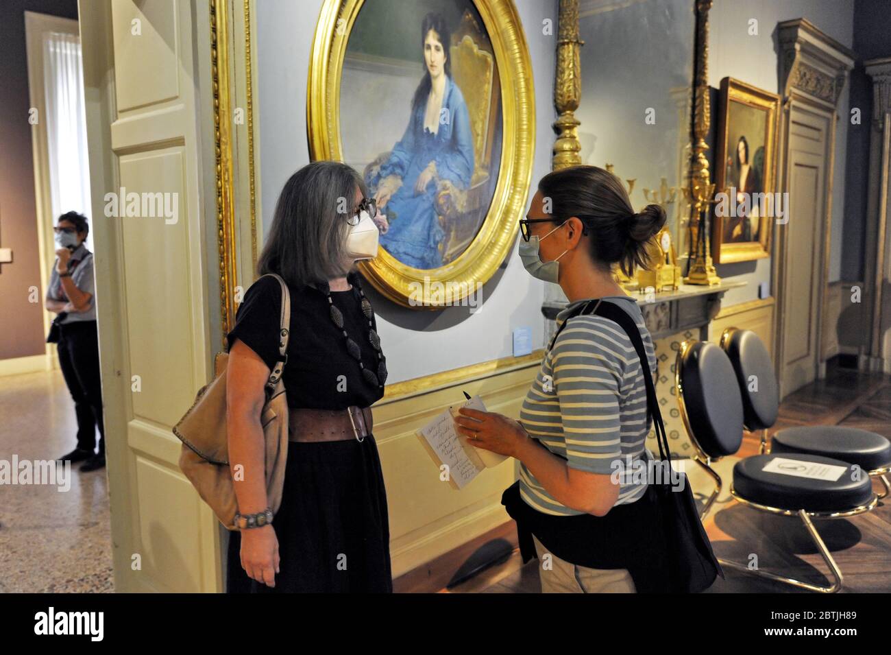 Milano (Italia), maggio 2020, GAM, Galleria d'Arte moderna; riapertura di musei civici con tutte le misure di sicurezza dopo due mesi di blocco per l'epidemia di Coronavirus; Foto Stock